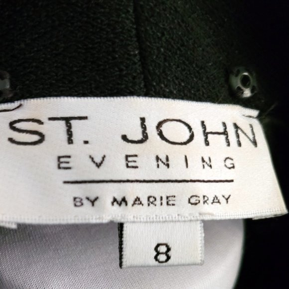 St. John EVENING Embellished Knit Formal Black Jacket Size 8 - Picture 3 of 8